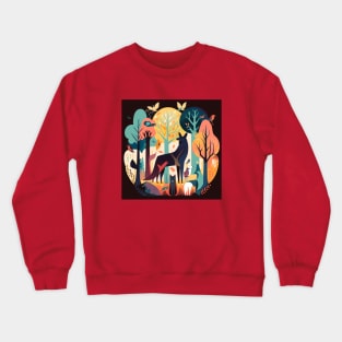 Strange Animals in a Magical Forest Crewneck Sweatshirt